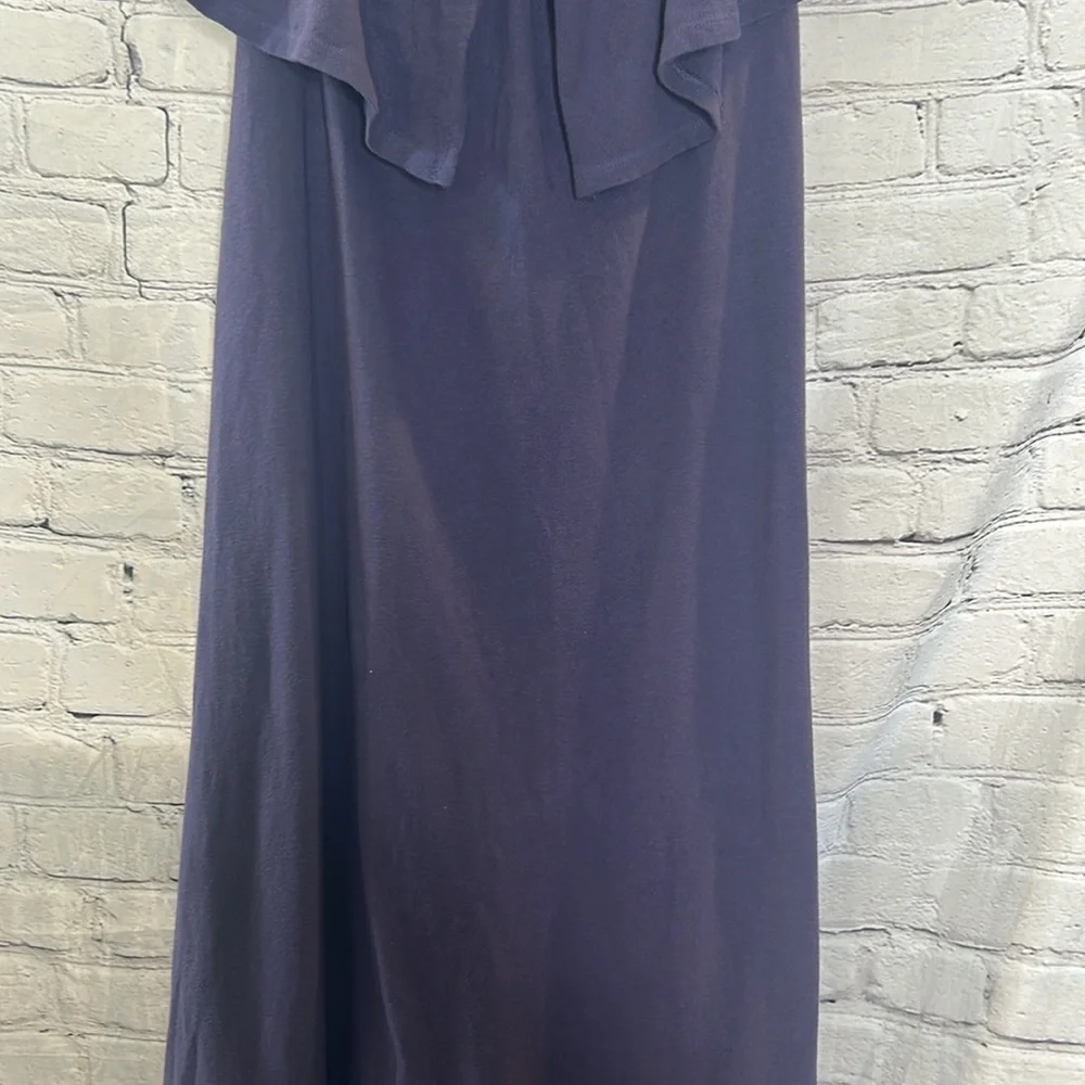Free People Beach Navy Blue Strapless Maxi Dress Size Large Excellent Condition